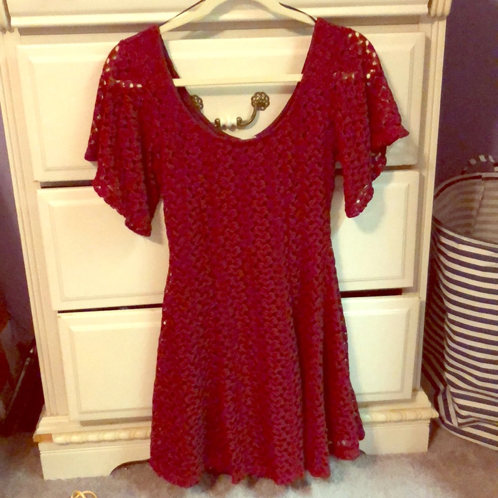 Red Vintage lace Dress